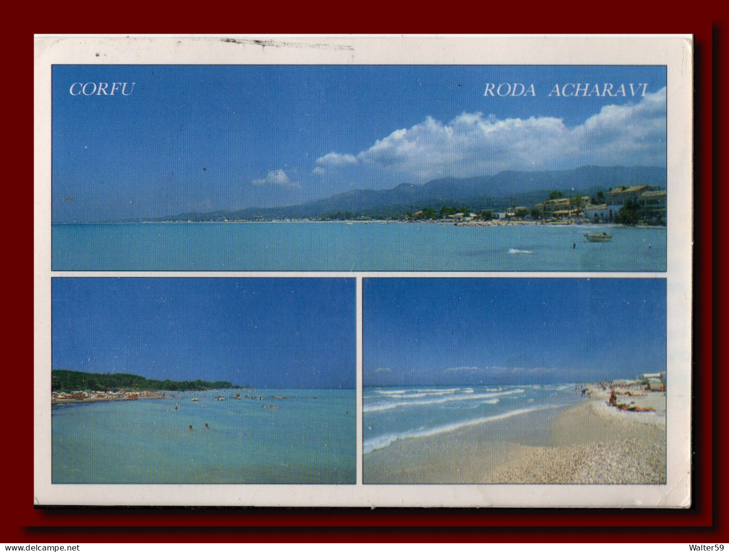 1997 Greece Postcard Corfu' Roda Acharavi Posted To Scotland 3scans - Lettres & Documents