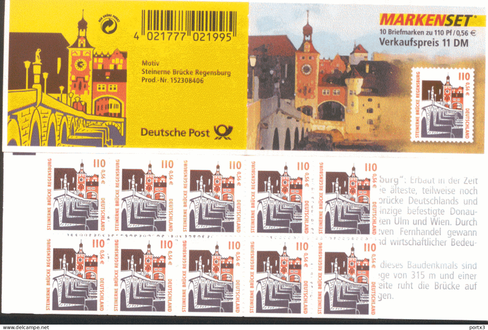 Markenheftchen Bund Postfr. MH 42 Sehenswürdigkeiten MNH ** Self-adhesive - 2001-2010