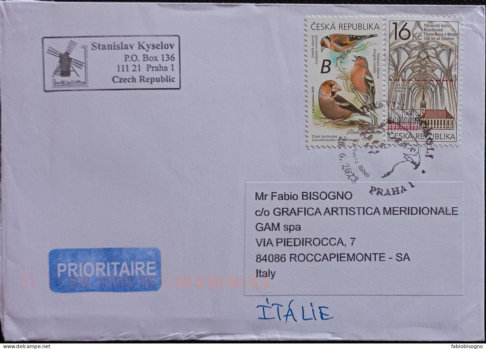 Praha 26.03.2023  -  Letter To Italy - Lettres & Documents