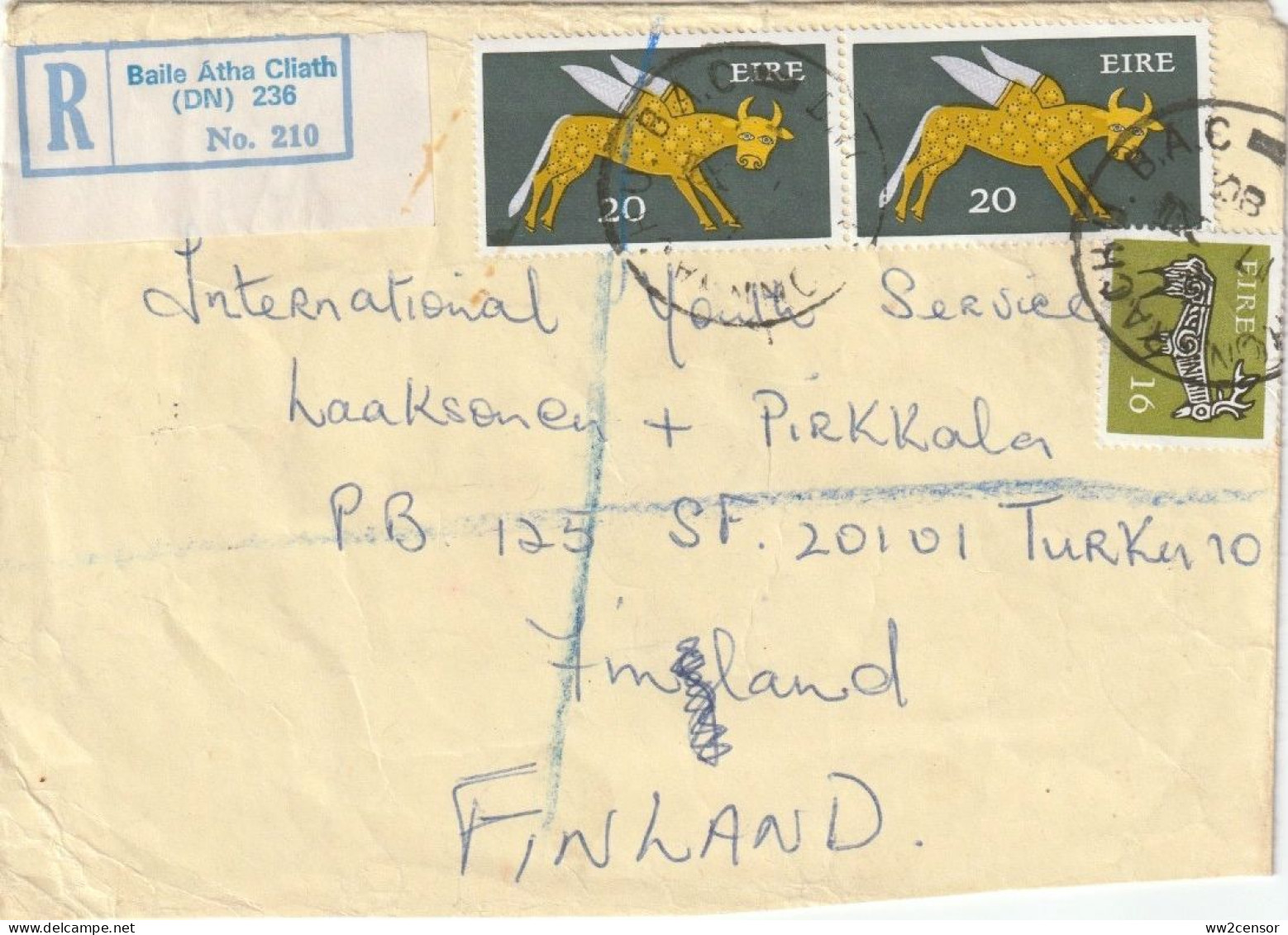 1980 Registered Cover Drumcondra Road, Dublin To Finland Using Gerl Definitives - Correct 56p Rate - Brieven En Documenten