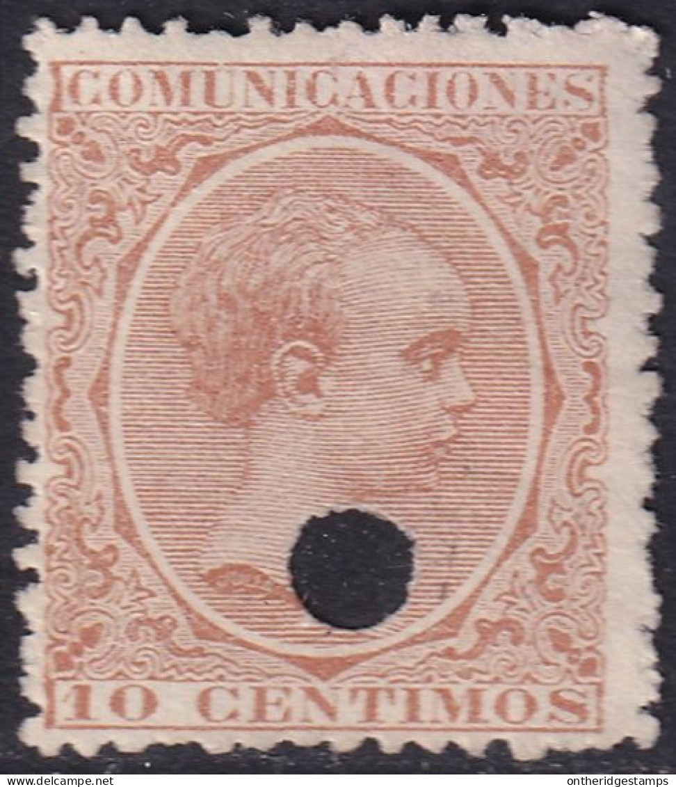 Spain 1889 Sc 259 España Ed 217T Telegraph Punch (taladrado) Cancel - Telegramas