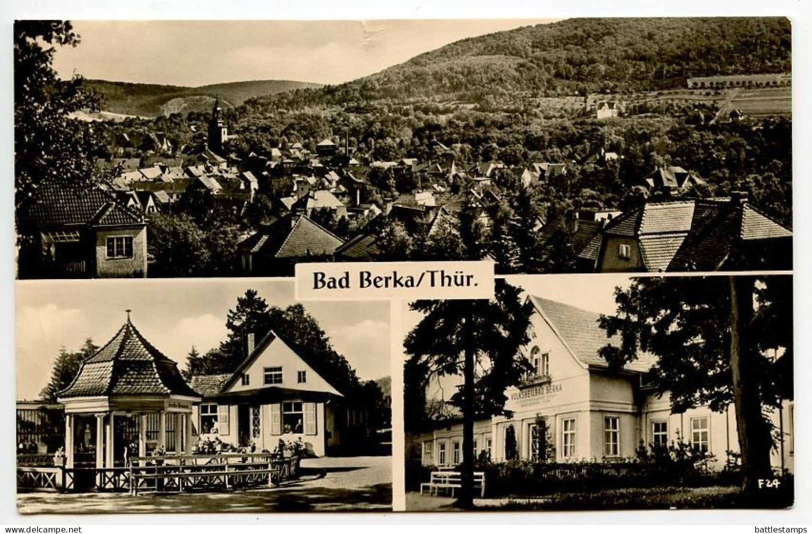 Germany, DDR 1962 RPPC Postcard Bad Berka / Thür. - Multiple Views; 10pf. Chairman Walter Ulbricht Stamp - Bad Berka