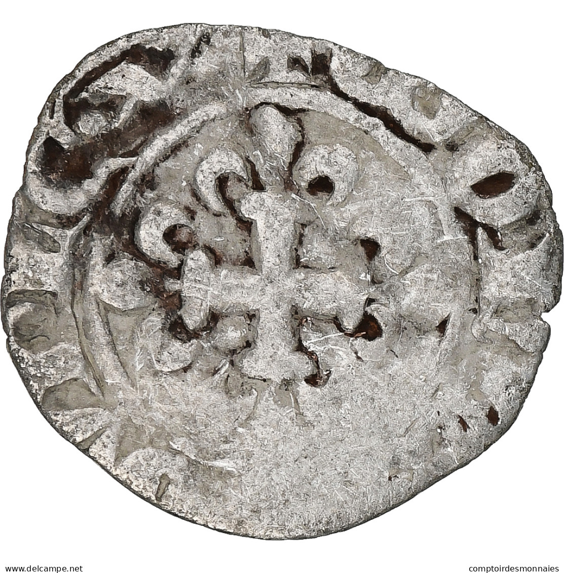 France, Charles IV, Double Parisis, 1323-1328, Billon, B+, Duplessy:244b - 1322-1328 Karl IV. Der Schöne