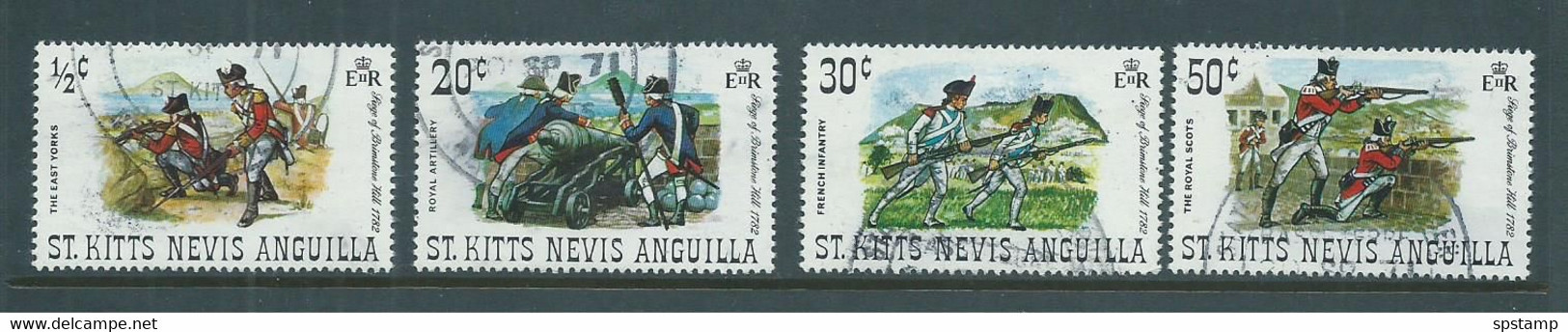 Saint Christopher Nevis Anguilla 1971 Brimstone Hill Siege Battle Set Of 4 FU - St.Christopher, Nevis En Anguilla (...-1980)