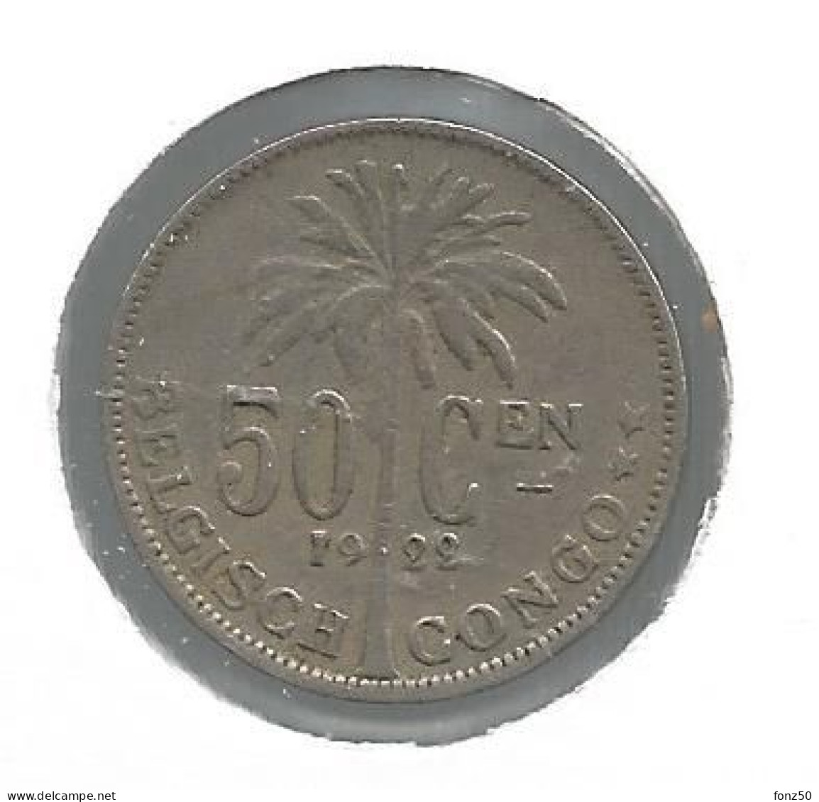 CONGO * ALBERT I * 50 Centiem 1922 Vlaams * Nr 12641 - 1910-1934: Albert I