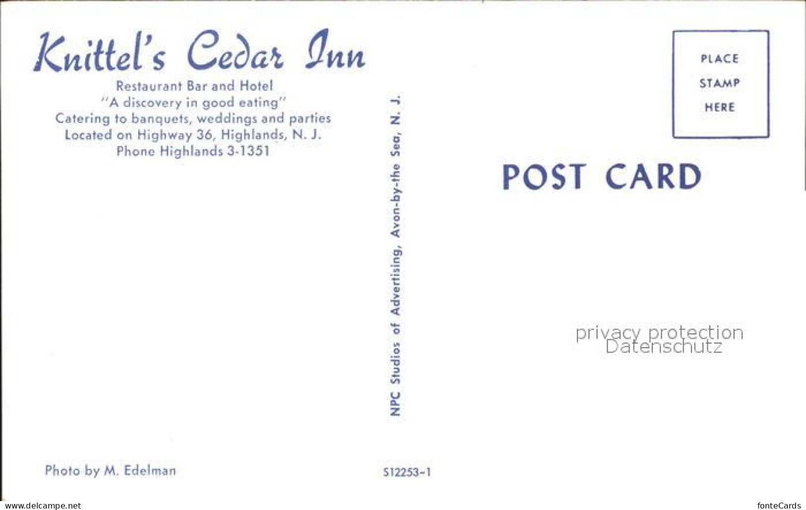 71859320 Highlands_New_Jersey Knittel Cedar Inn Restaurant Bar Hotel - Altri & Non Classificati