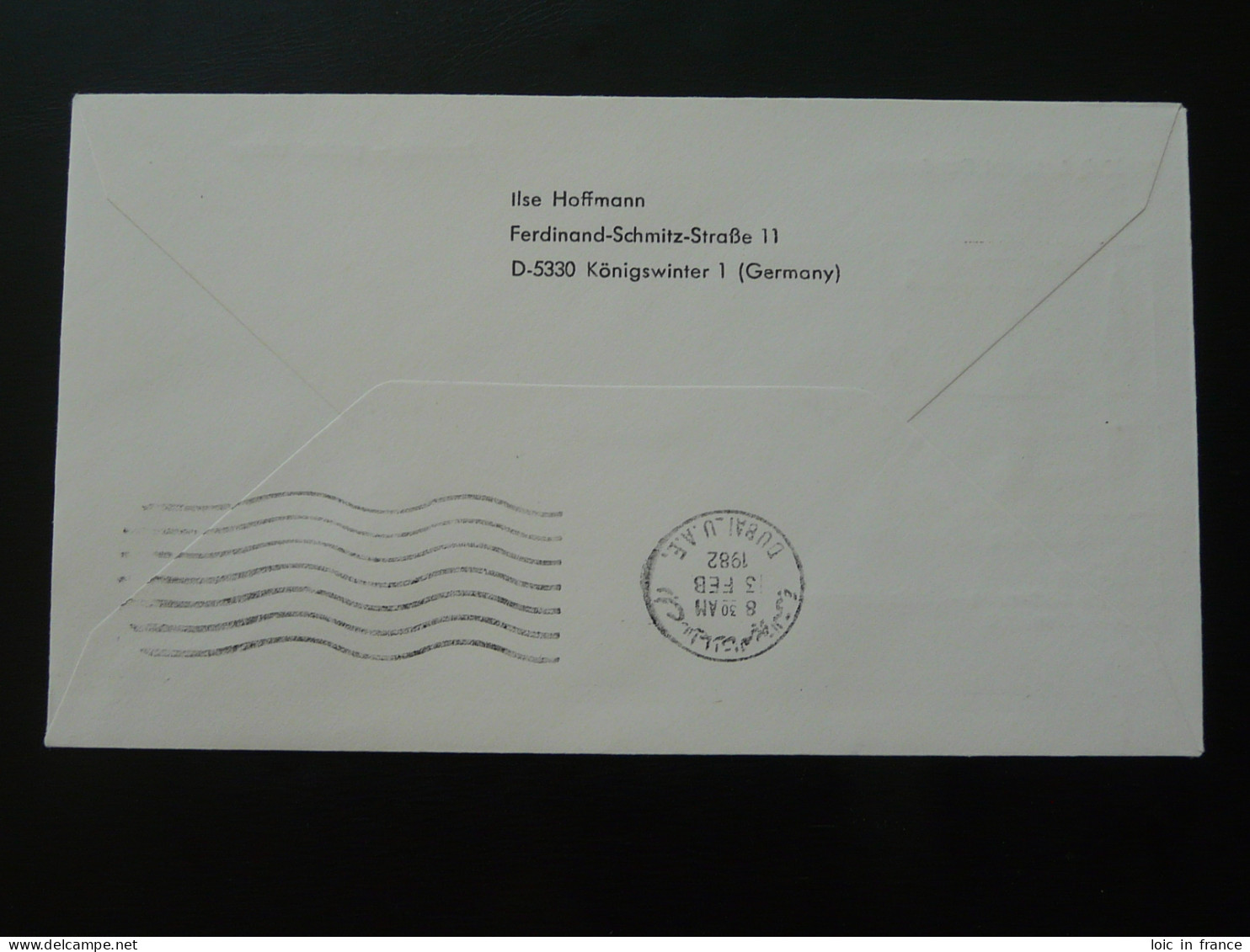 Lettre Premier Vol First Flight Cover Sydney Dubai Boeing 747 Lufthansa 1982  - Lettres & Documents