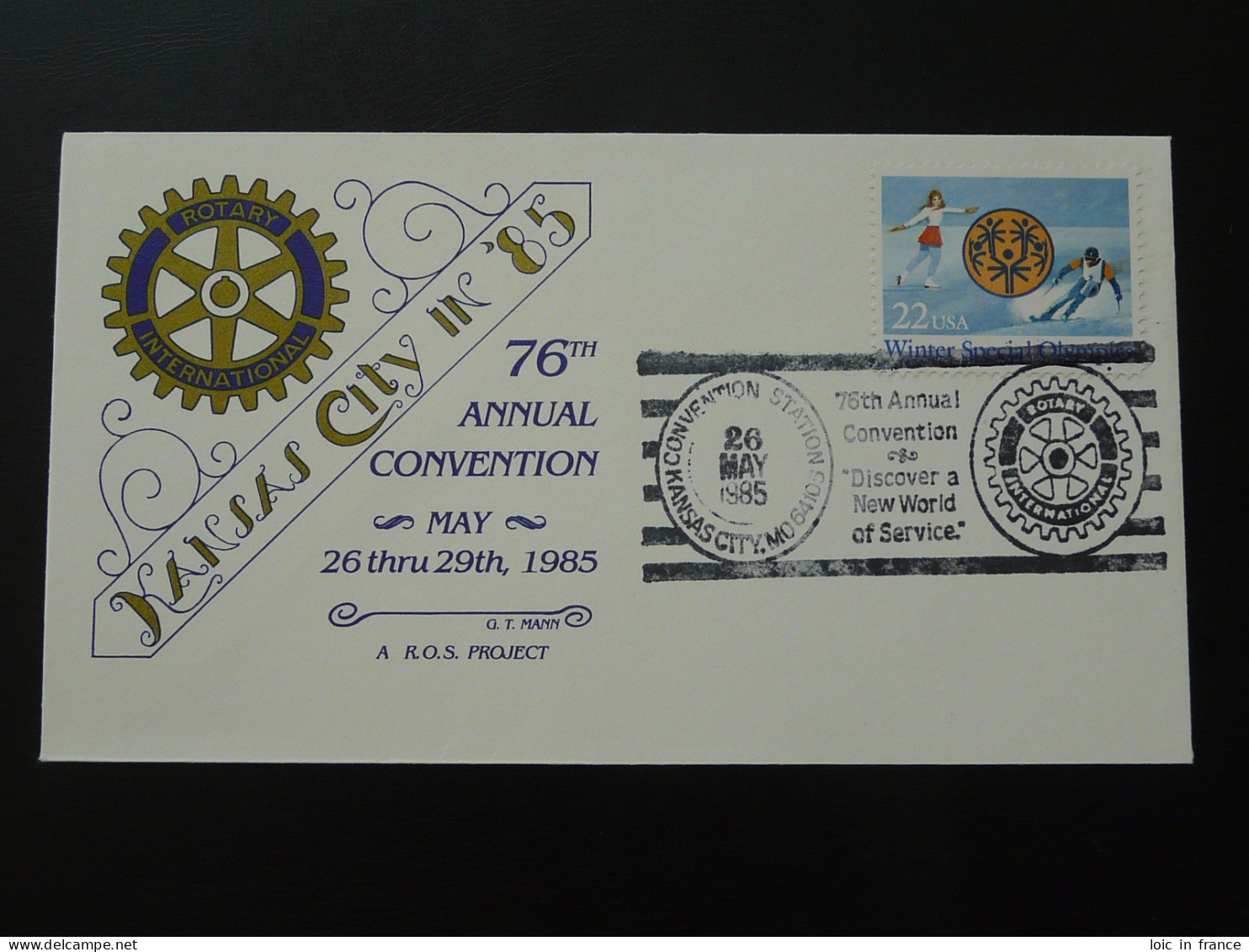 Lettre Cover Rotary International Convention Kansas City USA 1985 (ex 1) - Lettres & Documents