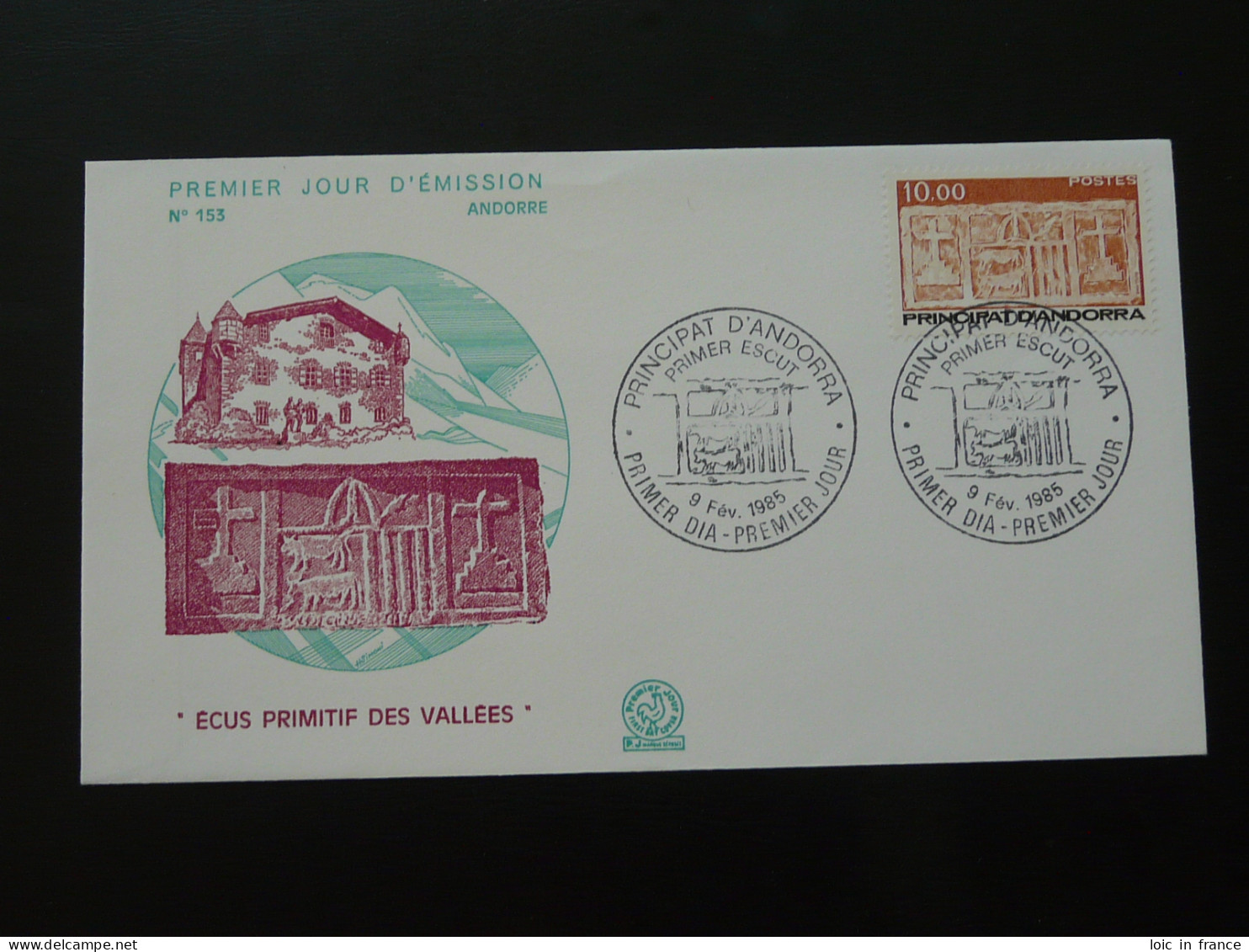 FDC écu Primitif Des Vallées Andorre 1985 - Briefe U. Dokumente