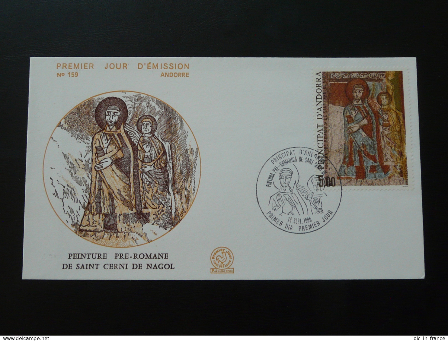 FDC Peinture Pré-romane St Cerni De Nagol Andorre 1985 - Lettres & Documents