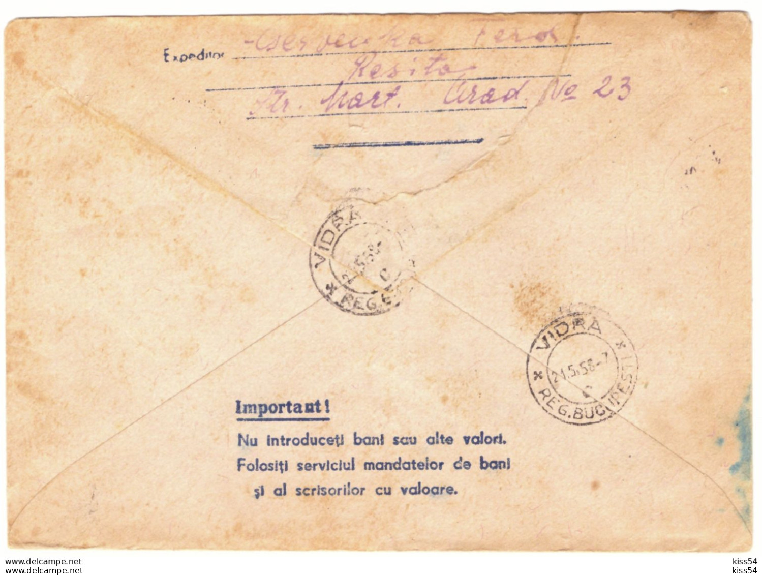 IP 57 - 08a Hydro Electricity ( Fixed Stamp LENIN ), Romania - Stationery - Used - 1957 - Agua