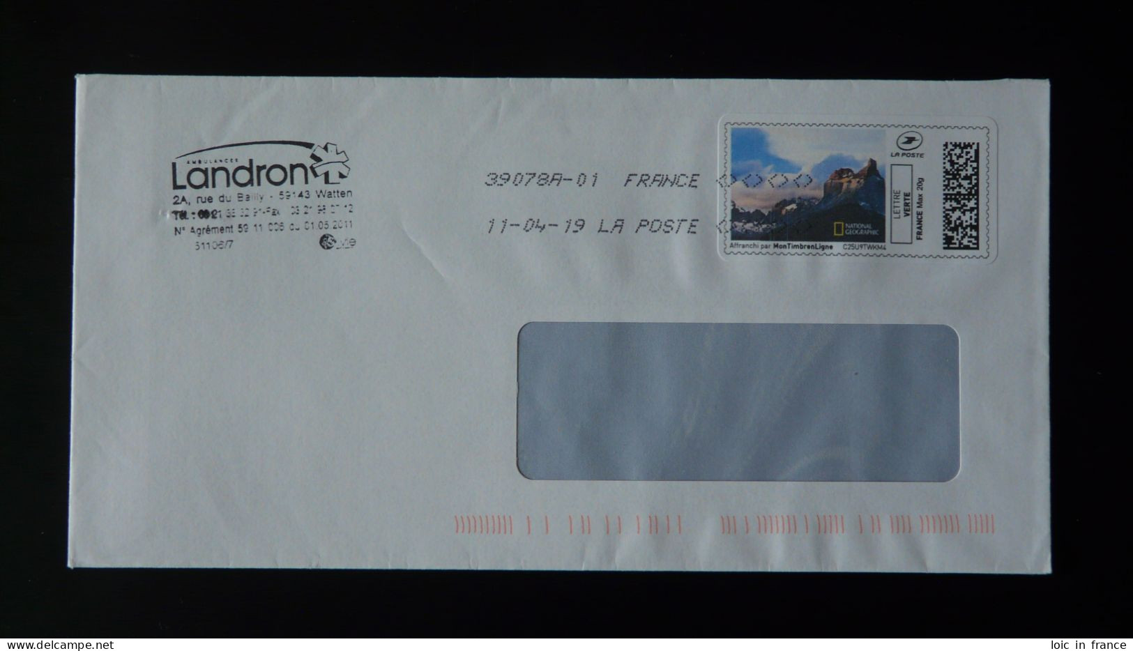 National Geographic Timbre En Ligne Montimbrenligne Sur Lettre (e-stamp On Cover) Ref TPP 5126 - Timbres à Imprimer (Montimbrenligne)