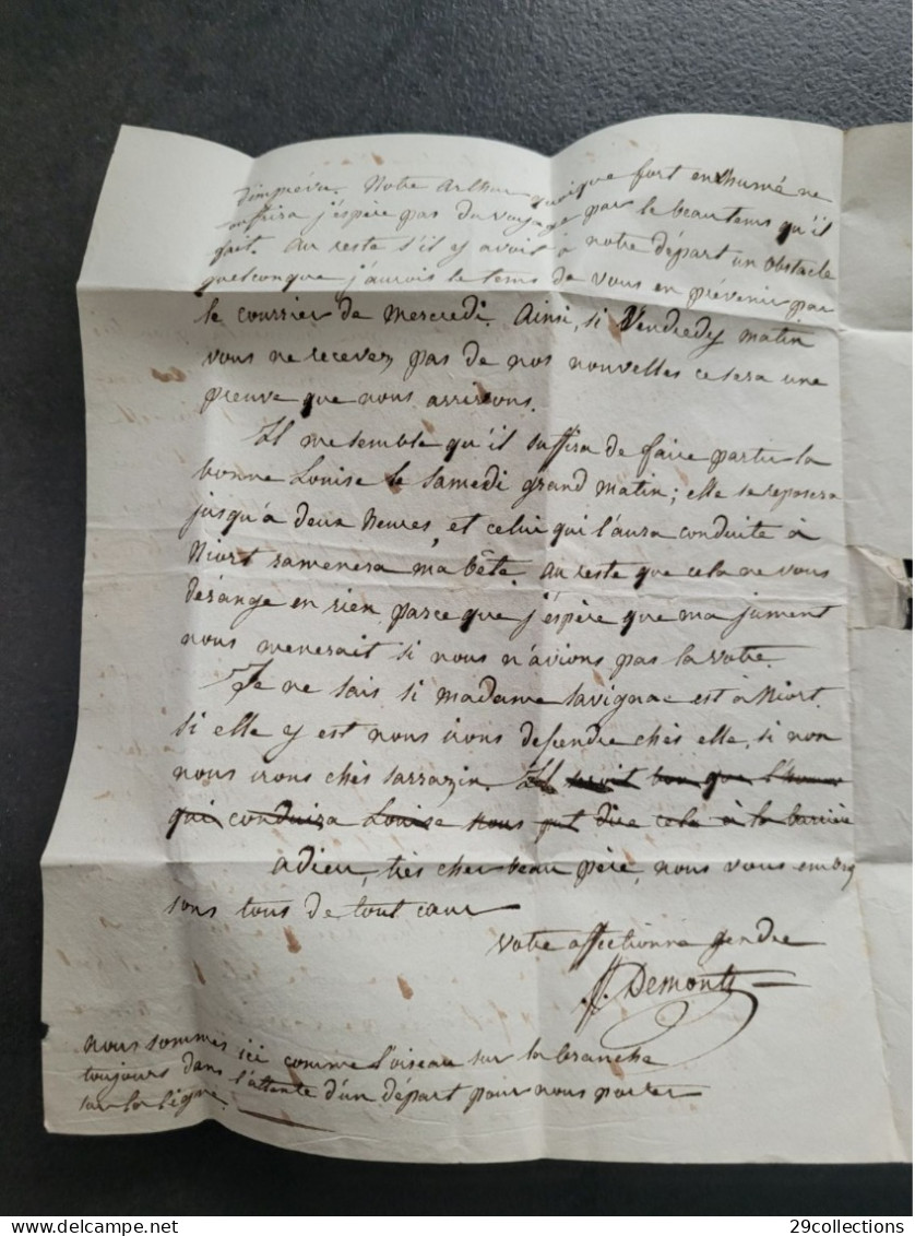 Lettre Autographe 1822 Général DEMONTS (1782-1846) Nombreuses Campagnes, Prisonnier En Russie, Plusieurs Fois Blessé - Politiek & Militair