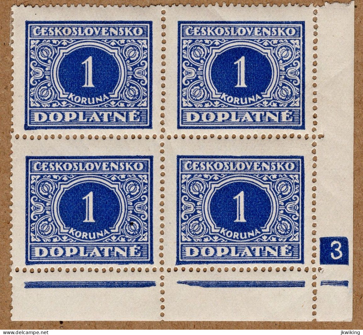 1928 - Doplatní - Definitivní Vydání - č. DL62 - čtyřblok - Deskové číslo - Nuevos