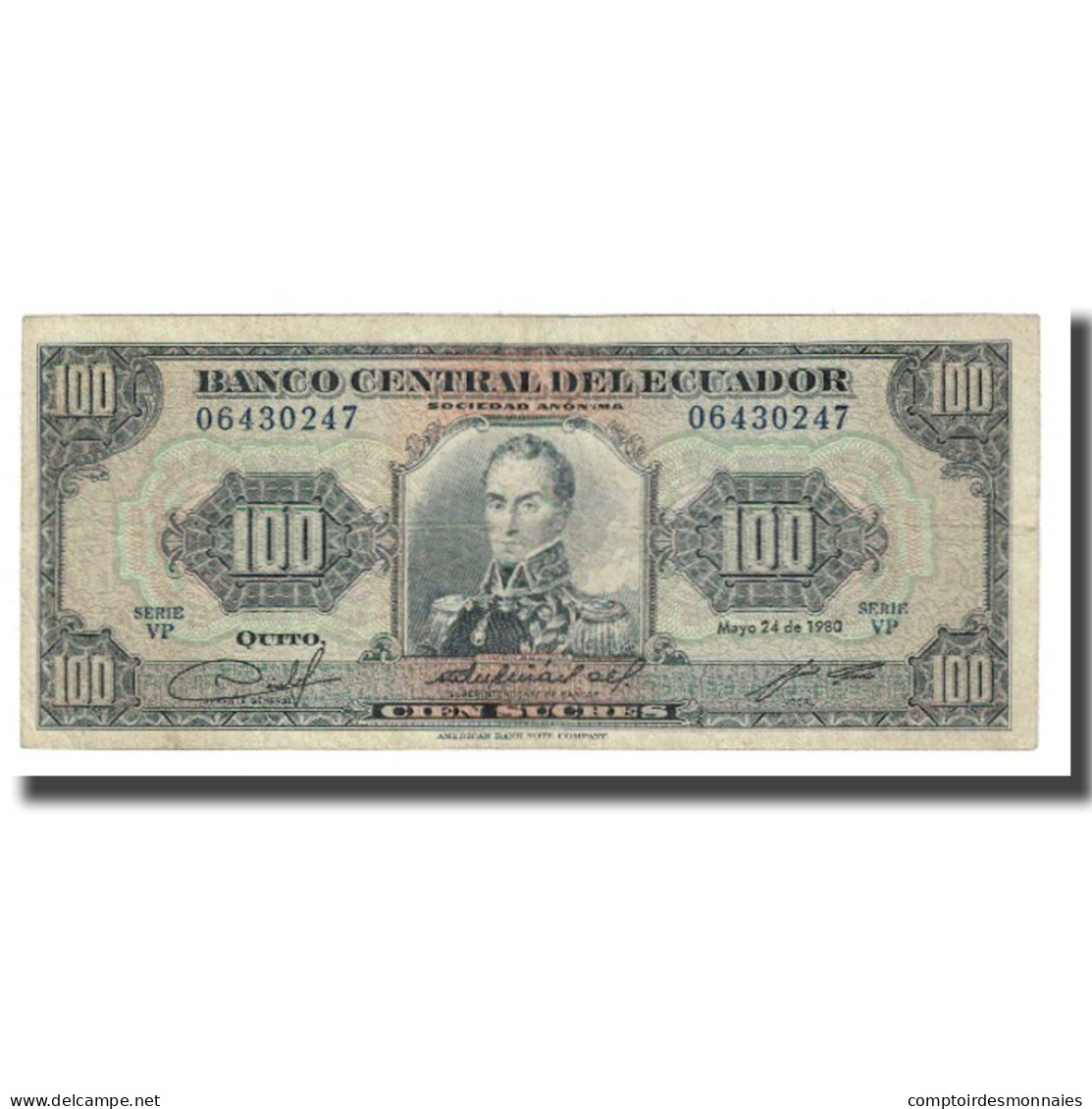 Billet, Équateur, 100 Sucres, 1980, 1980-05-24, KM:112a, TTB - Equateur