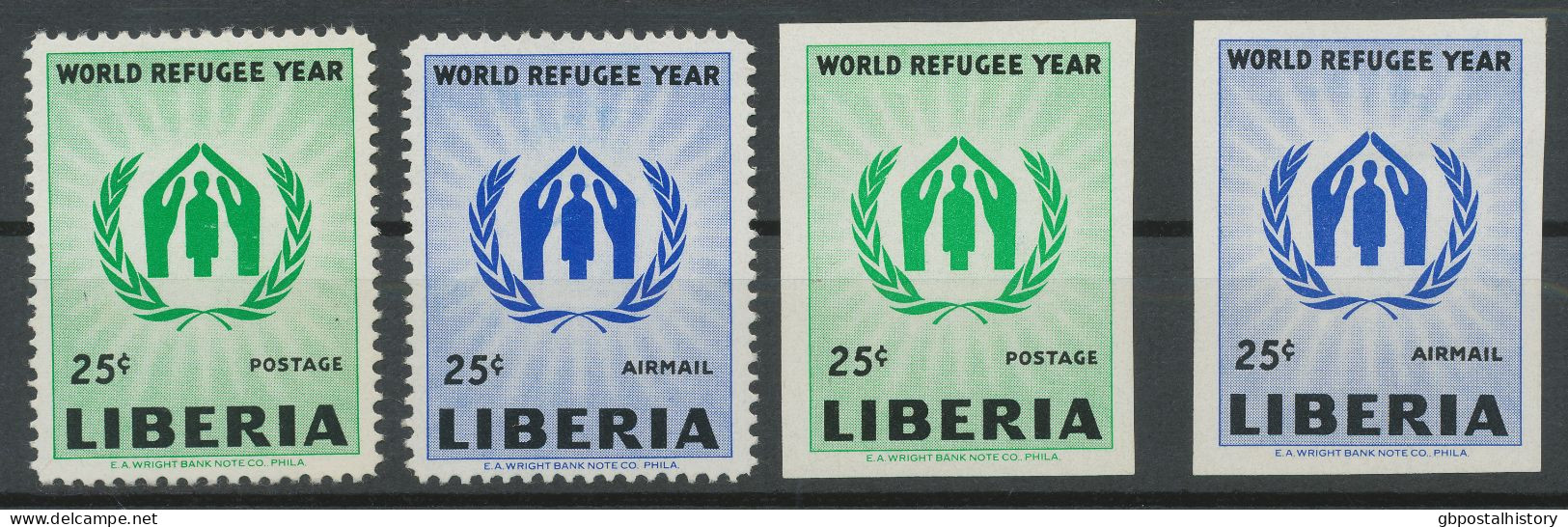 LIBERIA 1960, World Refugee Year, Cpl. Sets A+B, M/S 15 And Set As Superb IMPERFORATED M/S - Till Now Not Known As M/S - - Liberia