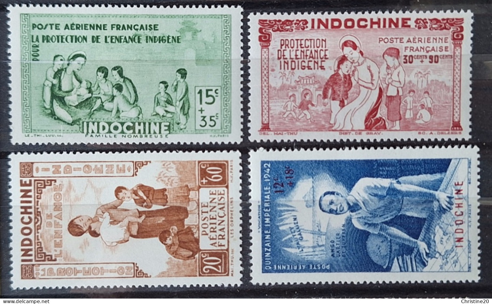 Indochine 1942 PA20/23 *TB Cote 5€25 - Poste Aérienne