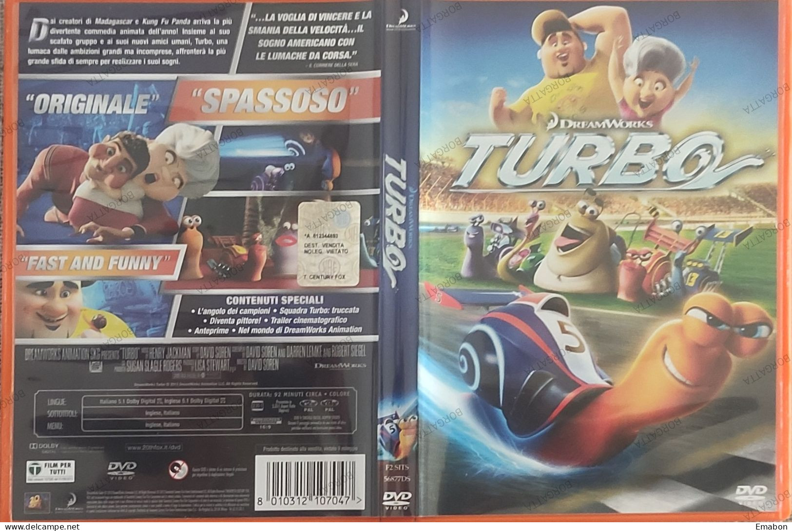 BORGATTA - ANIMAZIONE - Dvd TURBO -  8010312107047 - PAL 2,4 - DREAMWORKS 2013 -  USATO In Buono Stato - Animation