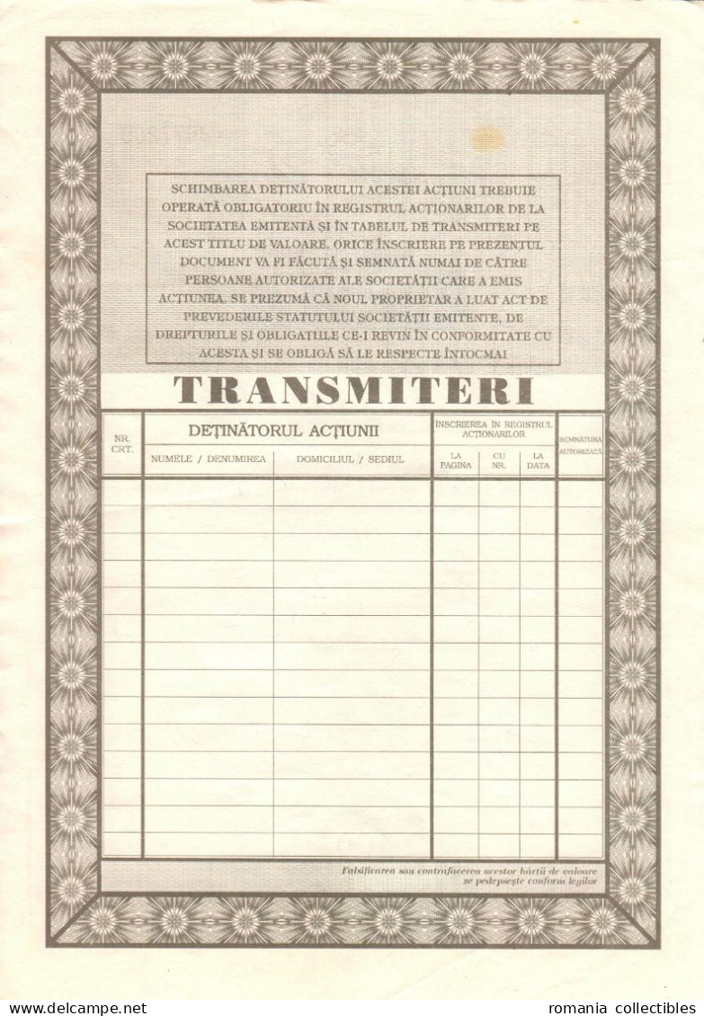 Romania, 1990's, Bucuresti-Turism - Vintage Bond Certificate, 25.000 Lei - A - C