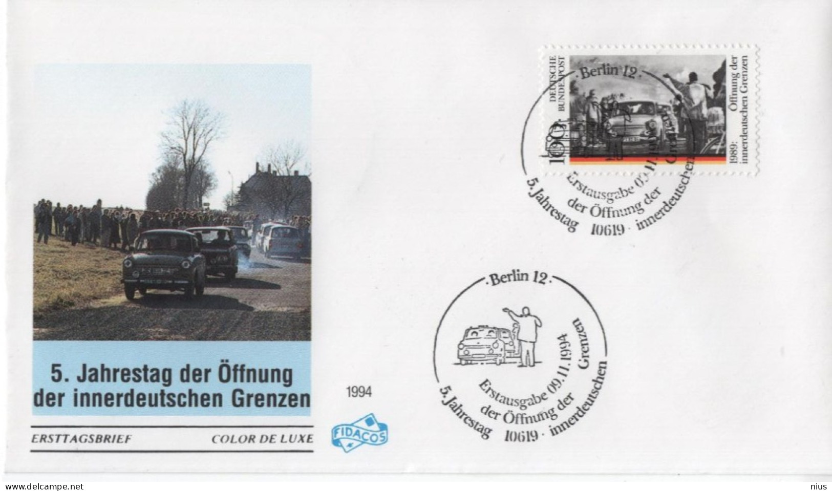 Germany Deutschland 1994 FDC Öffnung Der Innerdeutschen Grenzen, Opening Of The Inner German Borders, Car Cars Berlin - 1991-2000