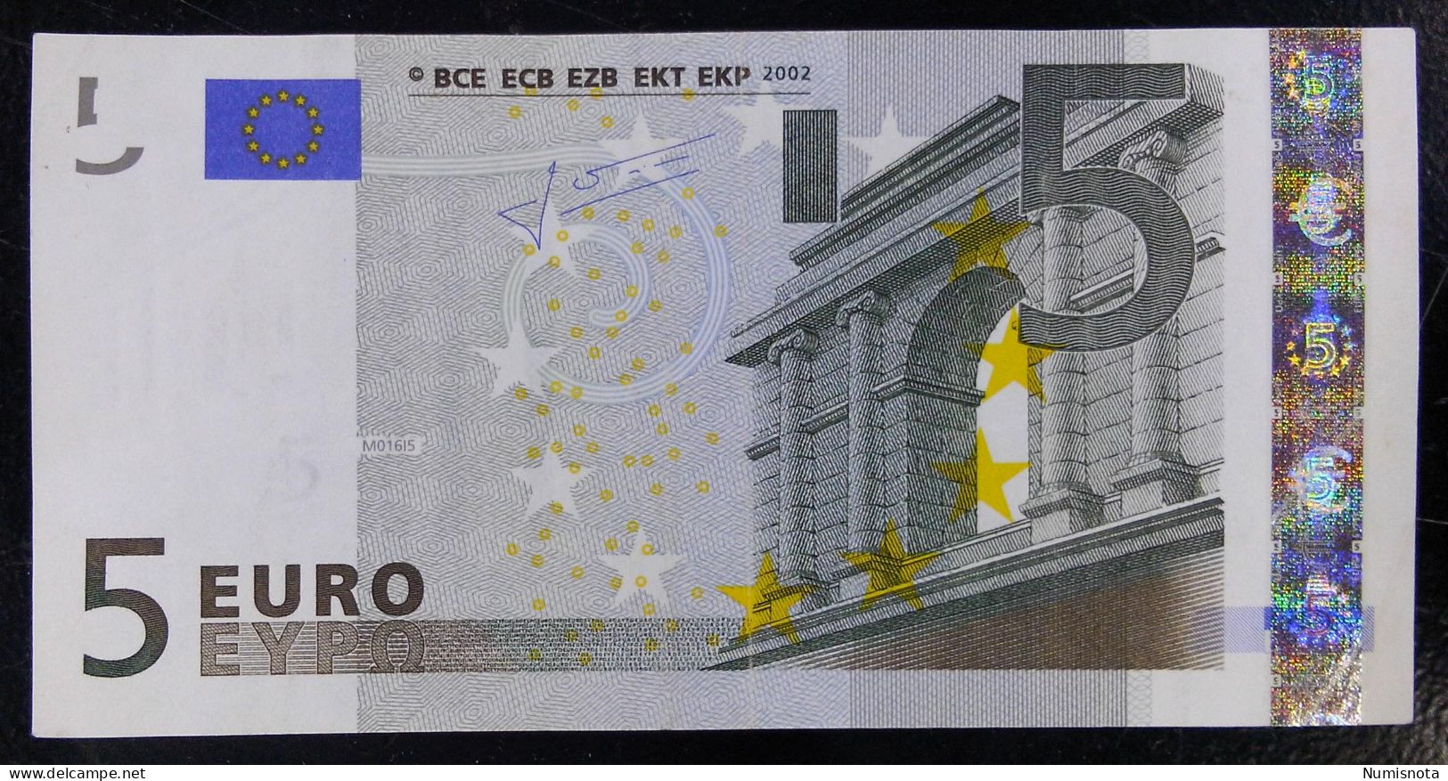 SC- / AUNC 5 Euro 2002 M016 V Spain/ España - 5 Euro