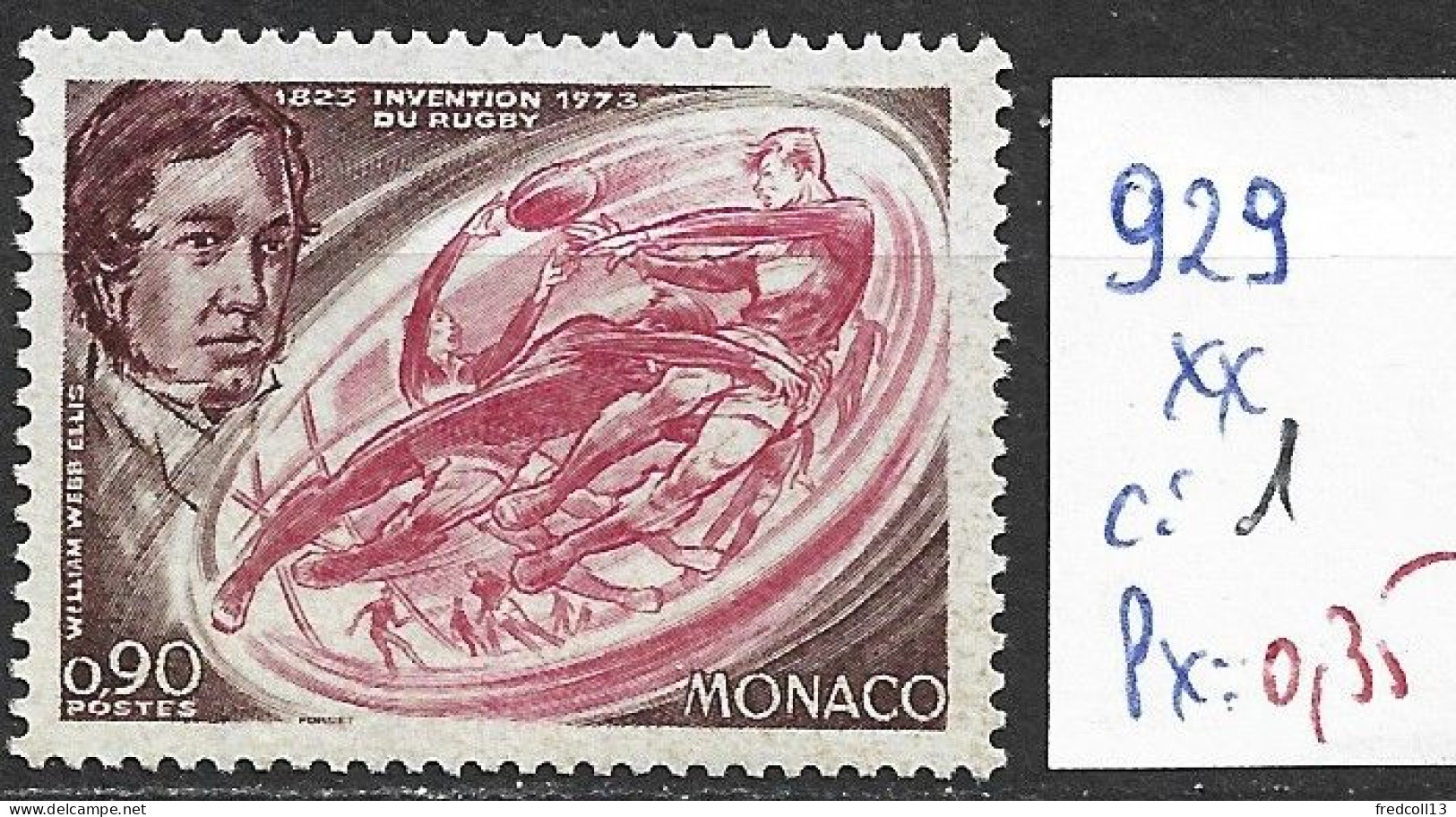 MONACO 929 ** Côte 1 € - Rugby