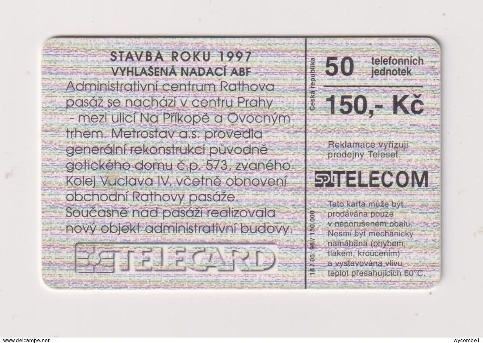 CZECH REPUBLIC - Stavba Roku Chip Phonecard - Tchéquie