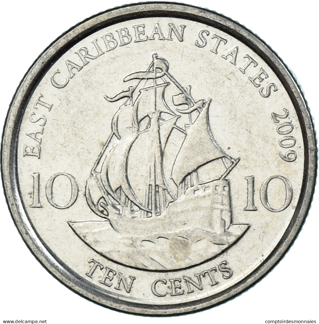 Monnaie, Etats Des Caraibes Orientales, 10 Cents, 2009 - East Caribbean States