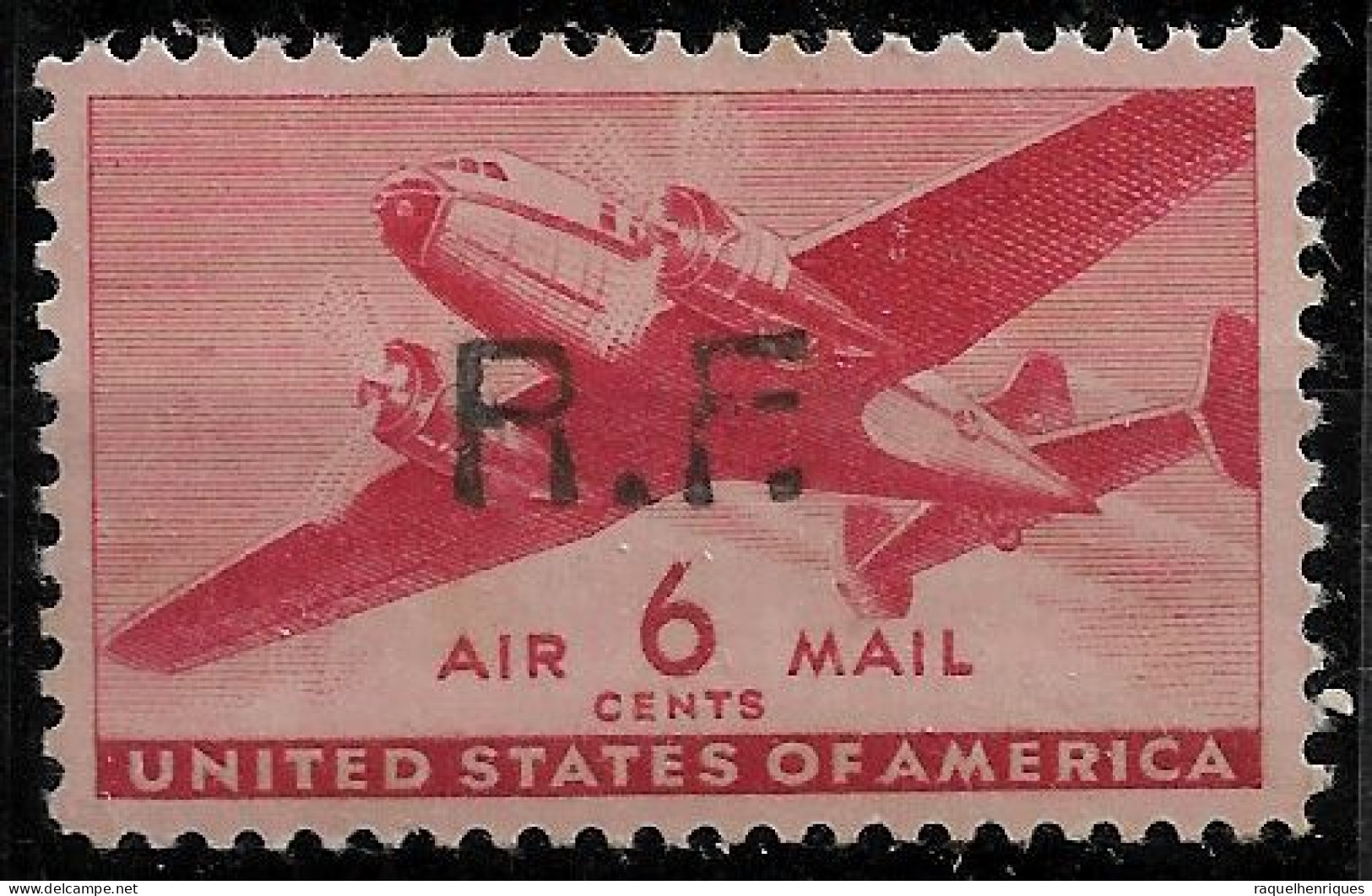 UNITED STATES AIRMAIL STAMP OVERPRINTED R.F. 1944 WWII FRANCE MNH (NP#72-P03-L1) - 2b. 1941-1960 Unused