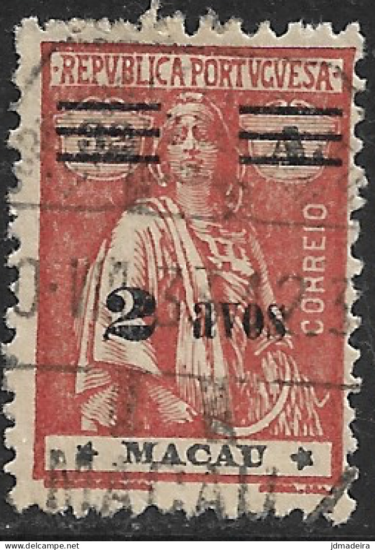 Macao Macau – 1931 Ceres Type Surcharged 2 Avos Over 32 Avos Used Stamp - Oblitérés