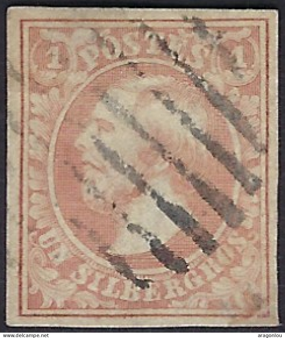 Luxembourg - Luxemburg - Timbres - Armoires 1852   Guillaume  III   Michel 2    Cachet Barres - 1852 Guillaume III