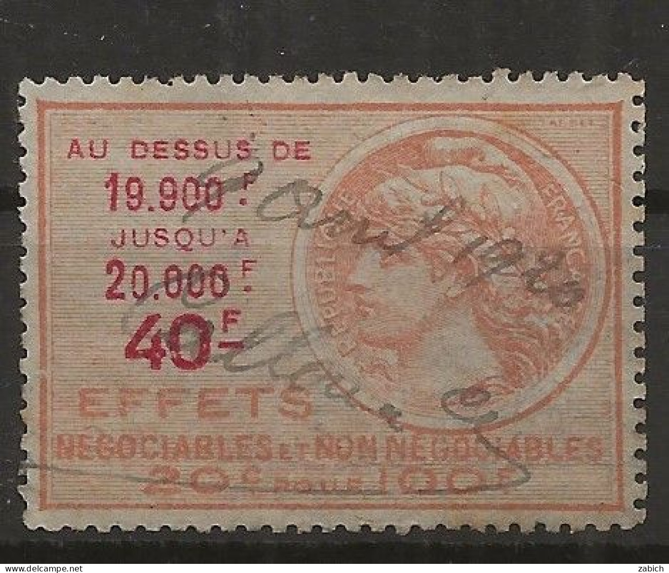 FISCAUX EFFET N°439  40F 0RANGE TYPE TASSET 1918 - Sonstige & Ohne Zuordnung