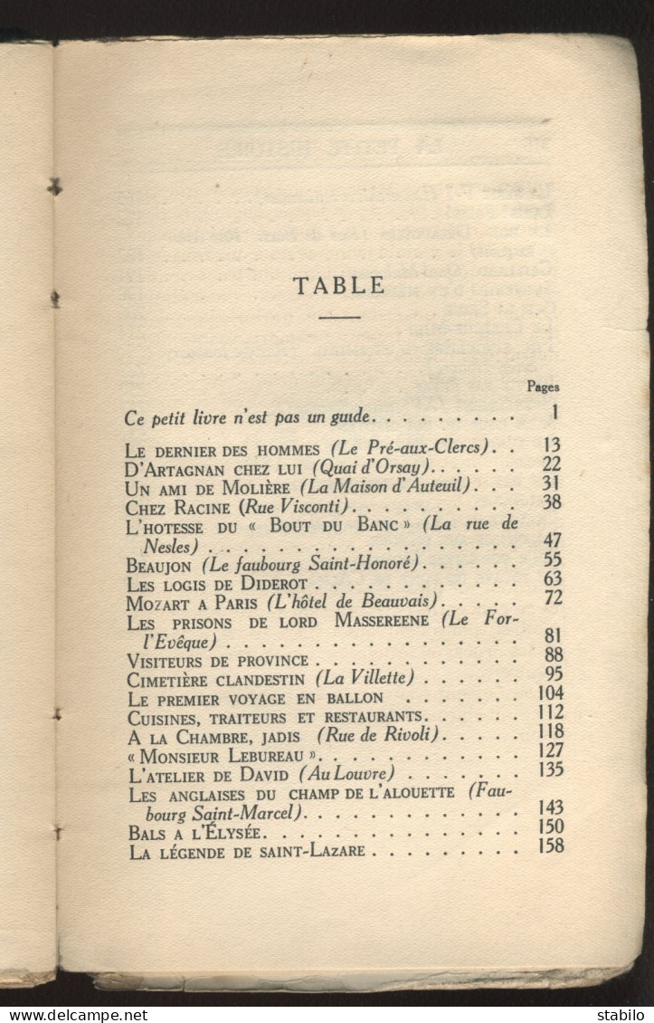 PARIS ET SES FANTOMES PAR G. LENOTRE - "LA PETITE HISTOIRE" N°3 - ENVOI AUTOGRAPHE DE L'AUTEUR -  1933 - Parijs