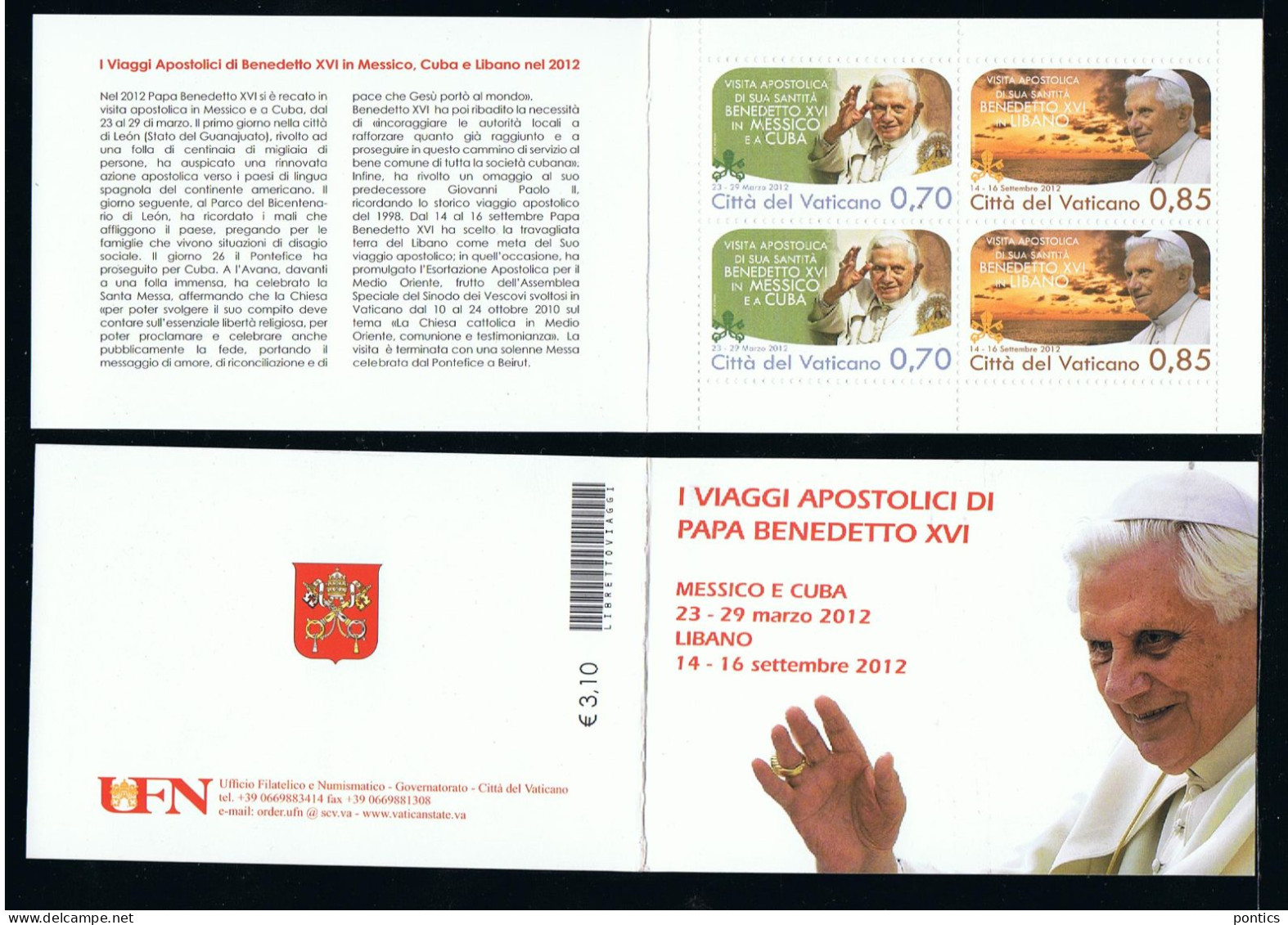 2013 -VATICANO - ANNATA DI 34 VALORI ** 3 BF - 1 LIBRETTOINVIO GRATUITO - Neufs