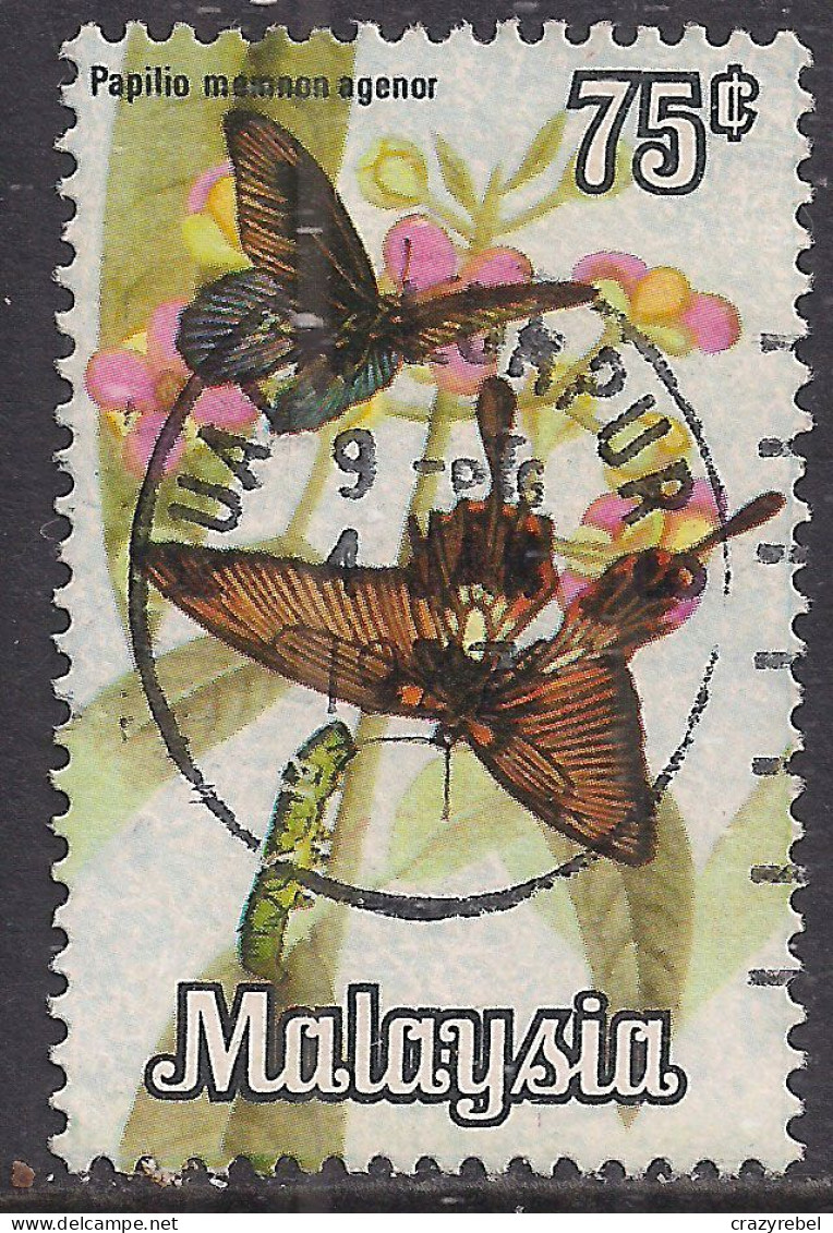 Malaysia 1970 QE2 75c Butterflies SG 67 Used ( F116 ) - Federated Malay States