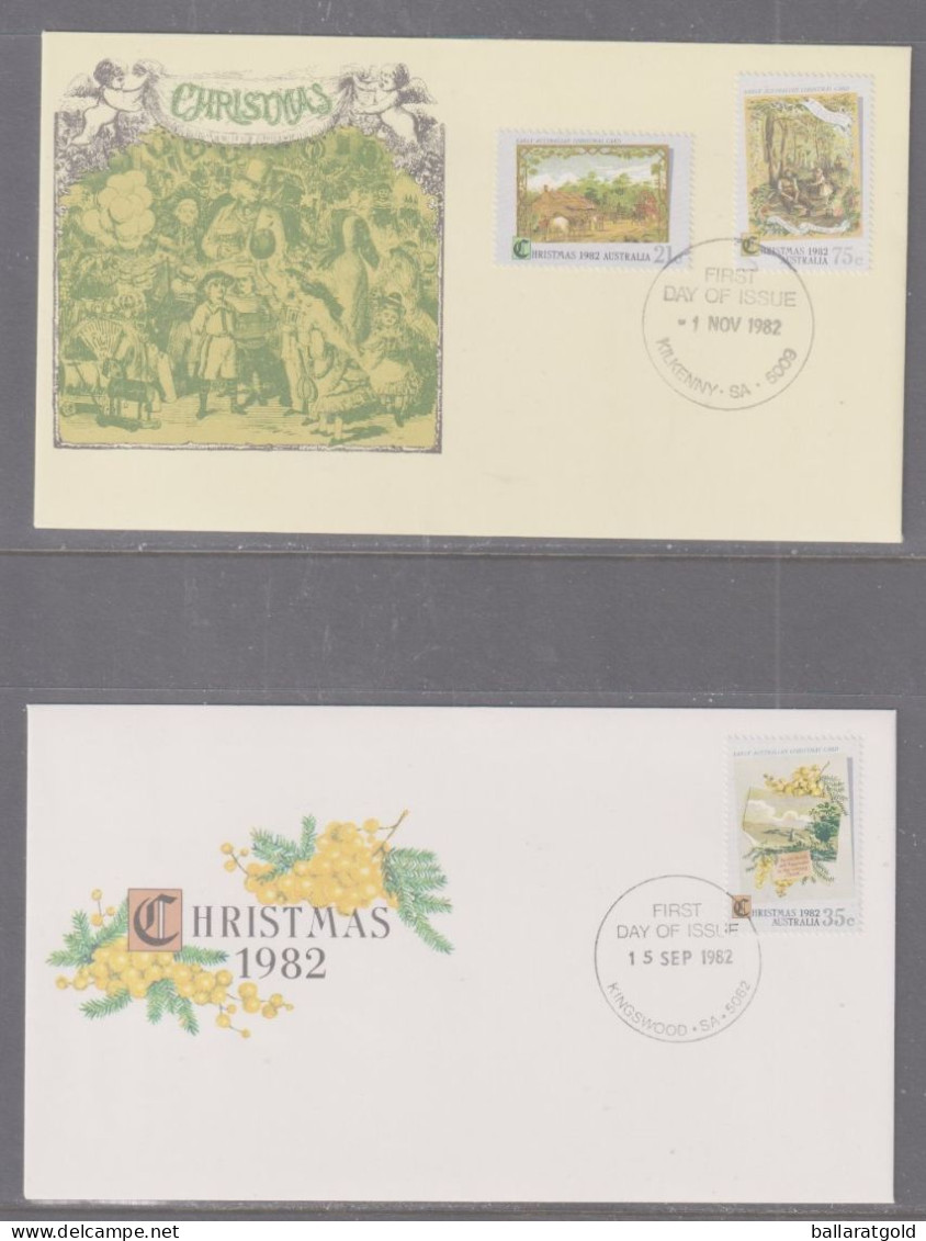 Australia 1982 - Christmas X 2 First Day Cover - Cancellation Kilkenny & Kingswood - Briefe U. Dokumente