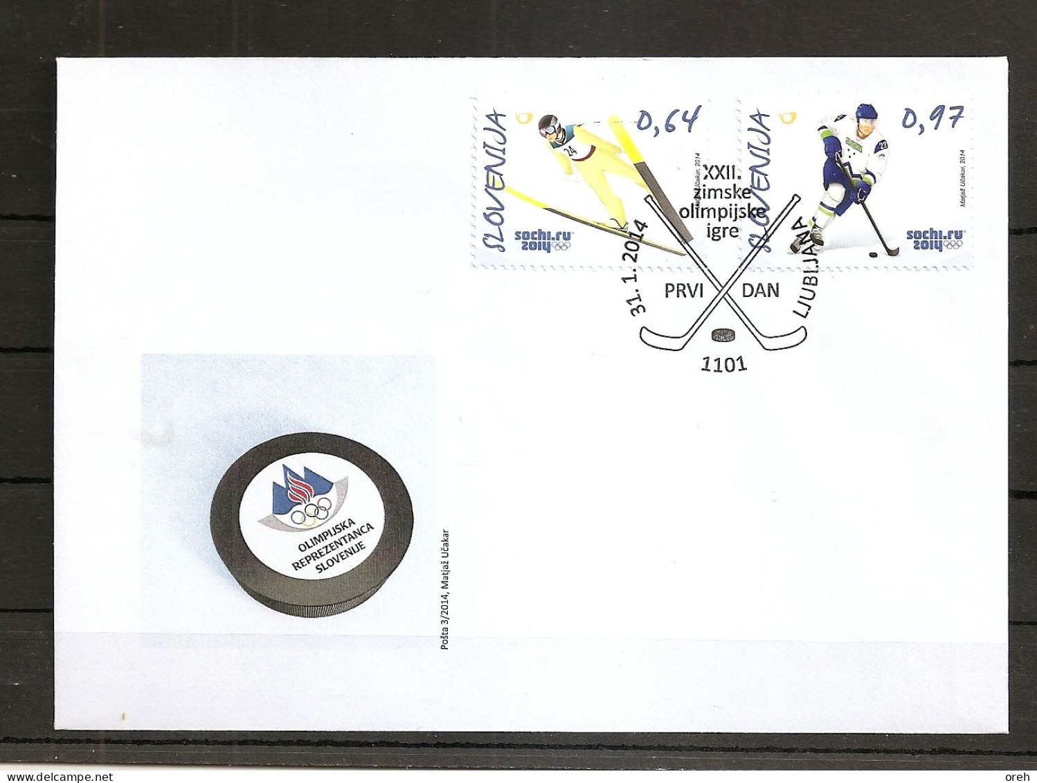 SLOVENIA 2014,SOCHI ,OLYMPIC GAMES WINTER,FDC - Winter 2014: Sotschi