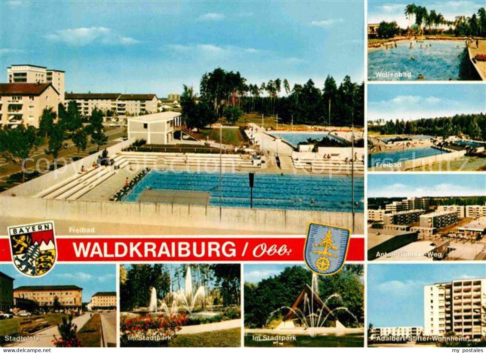 72740982 Waldkraiburg Freibad Wohnsiedlung Stadtplatz Stadtpark Wohnheim Waldkra - Waldkraiburg