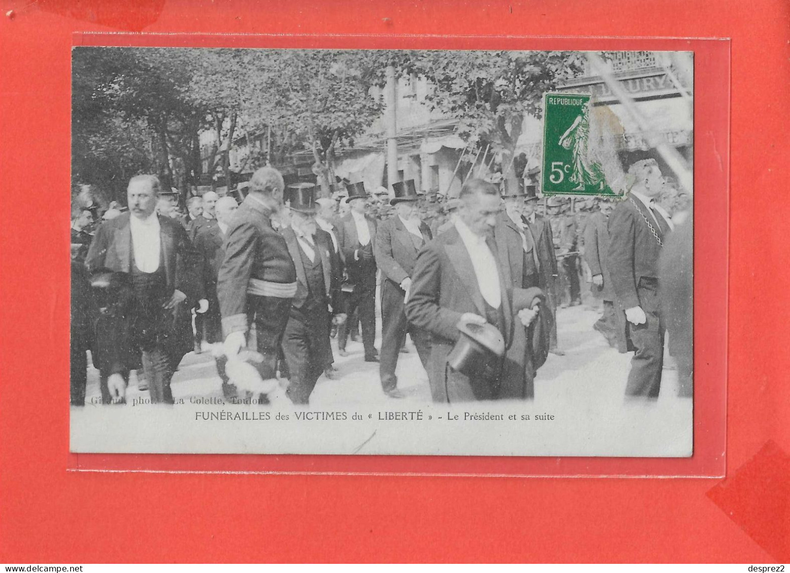 FUNERAILLES Des Victimes Du Liberté Cpa Animée Le Président Et Sa Suite  Photo Giraud - Beerdigungen