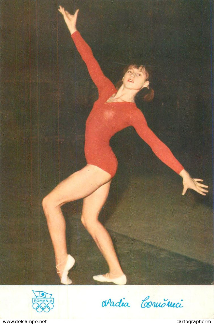 Postcard Romania Famous Gimnast Nadia Comaneci - Sportler