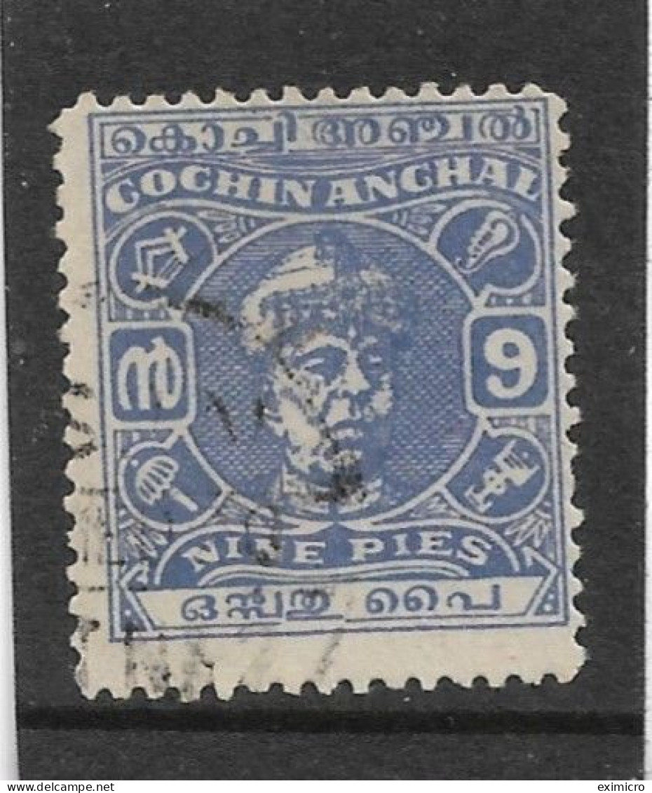 INDIA - COCHIN 1944 9p SG 98 PERF 11 FINE USED Cat £8.50 - Cochin