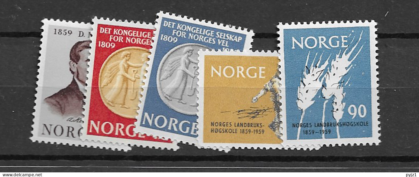 1959 MNH Norway Mi 433-37, Postfris** - Nuovi