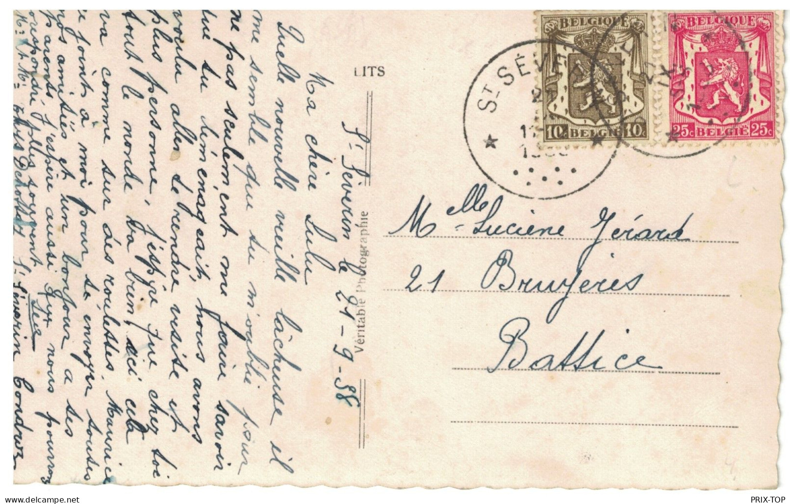 TP 420-423 S/CP Fantaisie Obl. Relais - Etoiles St. Severin 1938 > Battice - Sterstempels