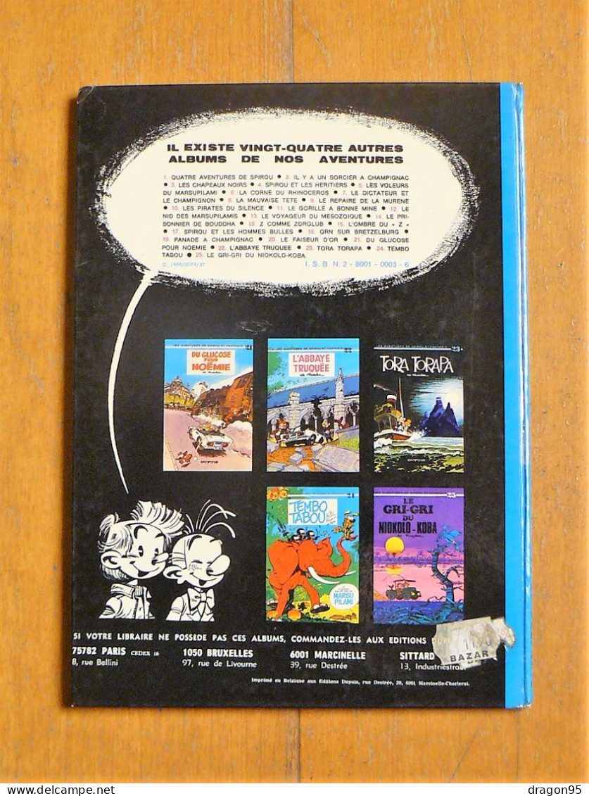 Spirou Et Fantasio : 4 Aventures De Spirou Et Fantasio - Dos Rond - Franquin - Dupuis - 1975 - Spirou Et Fantasio