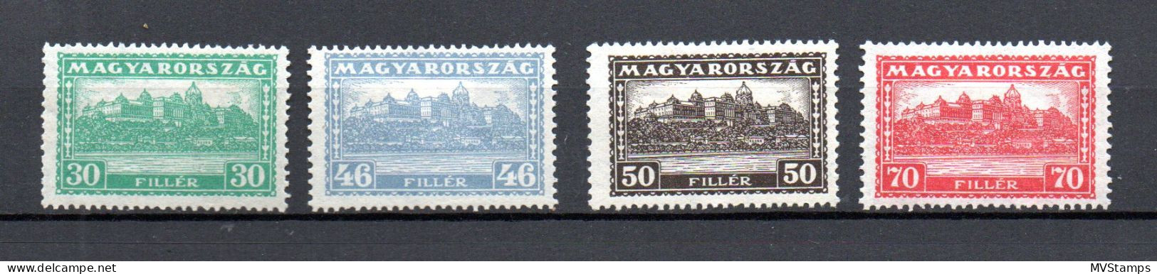 Hungary 1927 Set Definitive Royal Palace Stamps (Michel 423/26) Nice MLH - Gebruikt