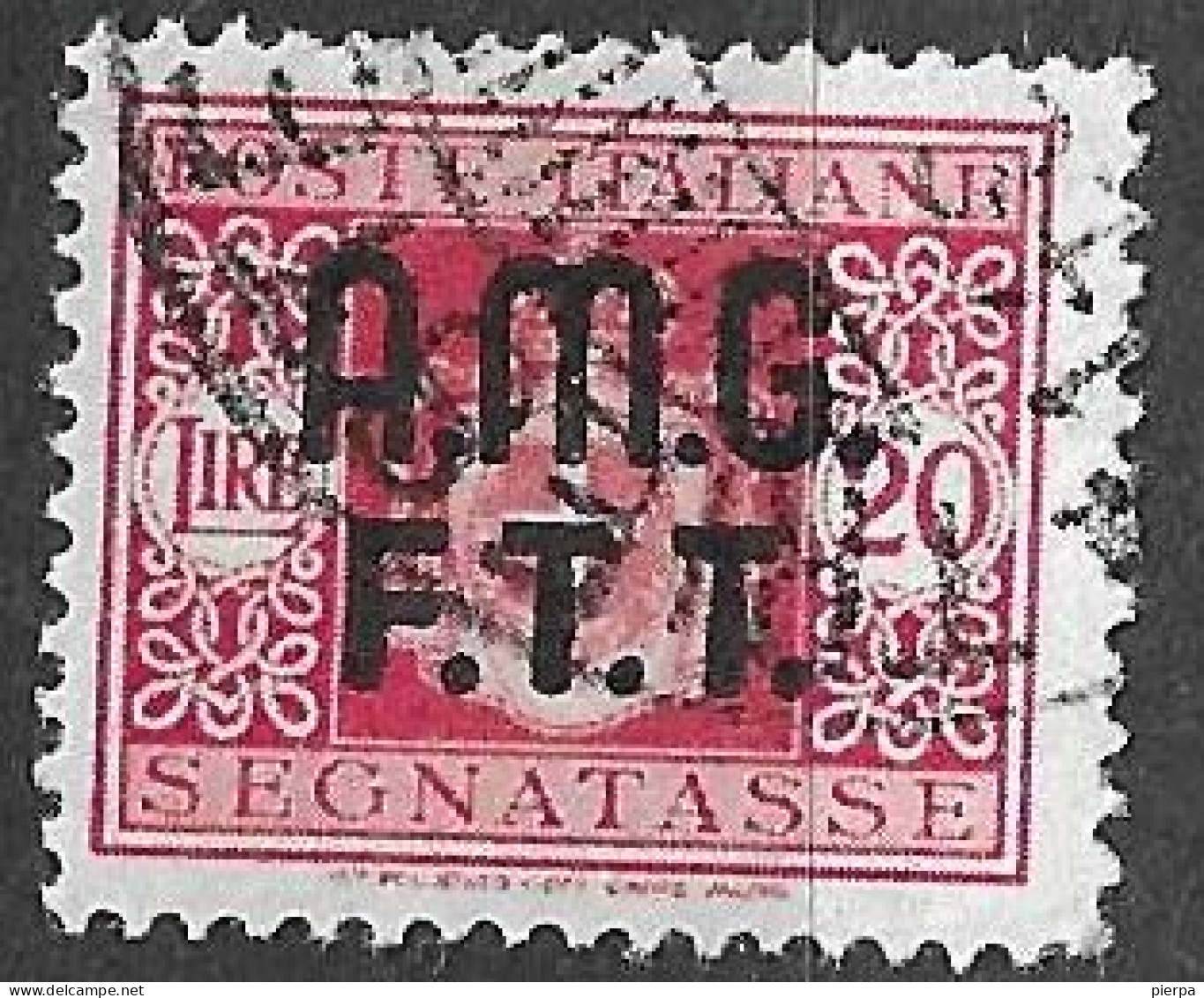 TRIESTE A - 1947 - SEGNATASSE LIRE 20 - USATO ( YVERT TX 4 - MICHEL PD 4 - SS ST 4) - Taxe