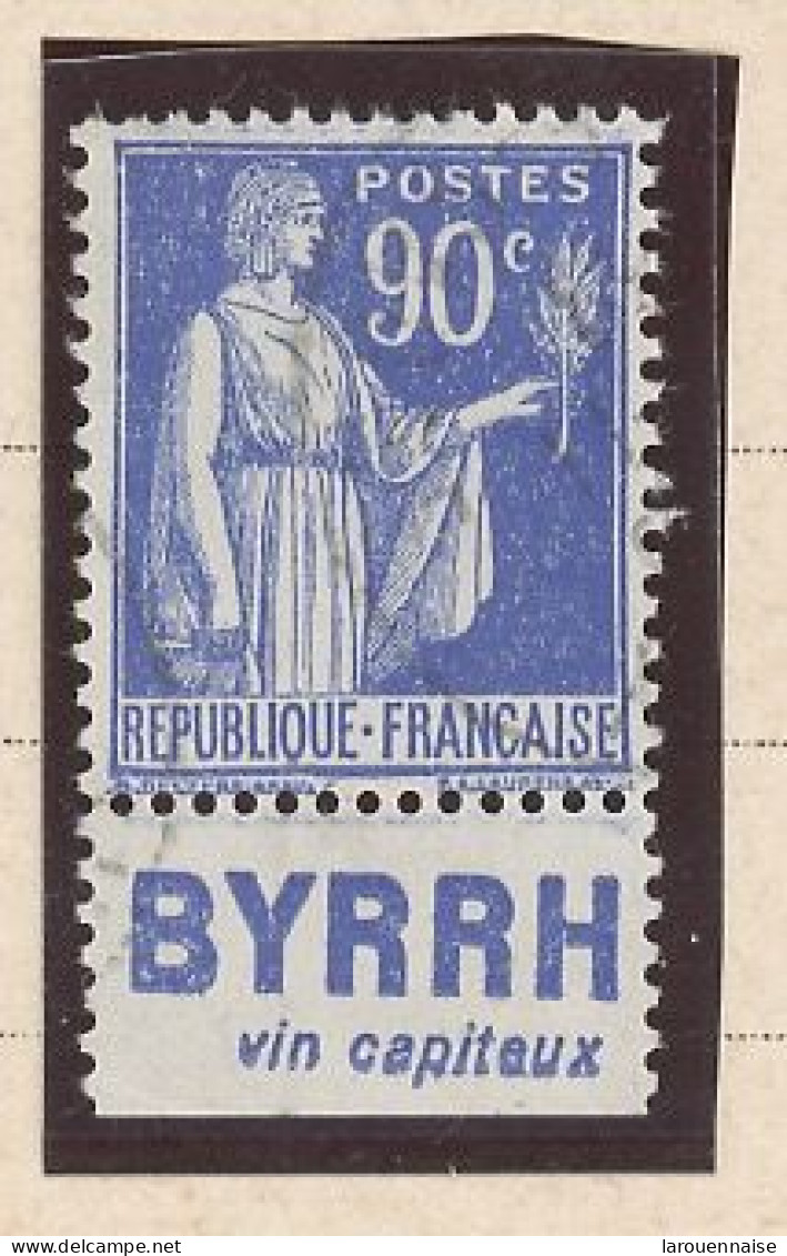 BANDE PUB -N°370 -TYPE PAIX -90 C BLEU   - Obl - PUB BYRRH / VIN CAPITEUX (MAURY 250 ) - Gebraucht