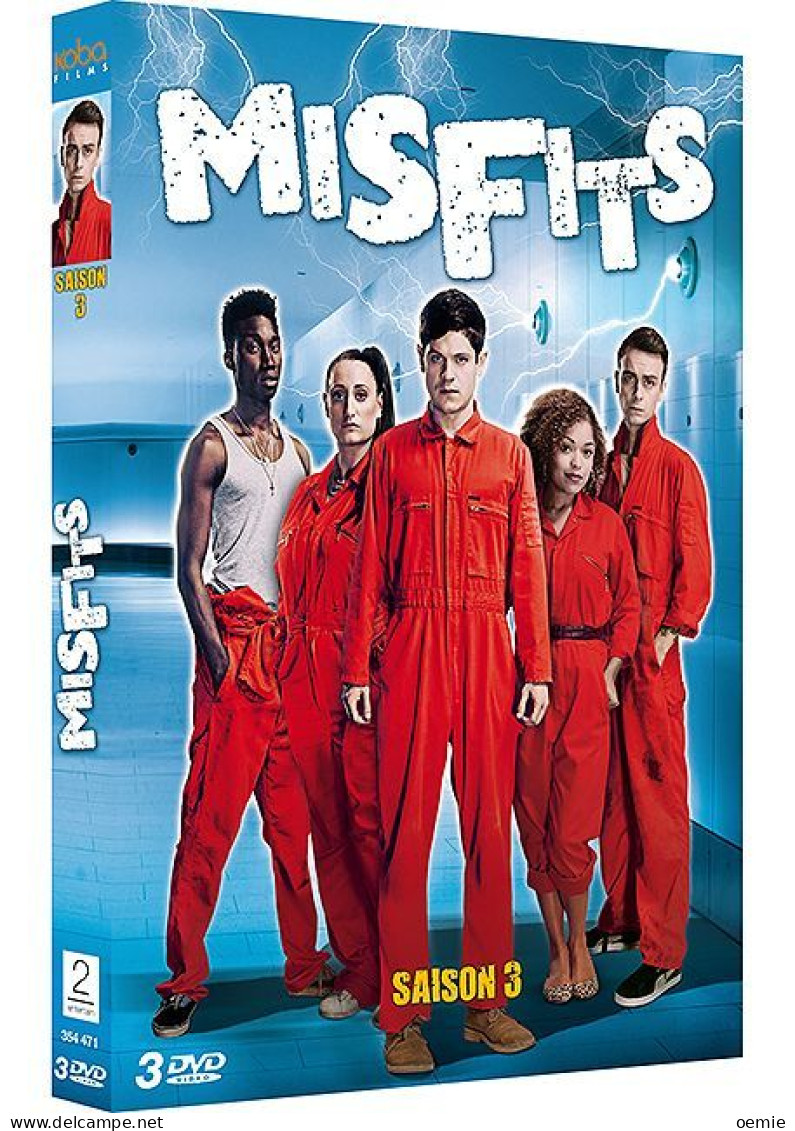 MISFITS  L 'INTEGRAL  DE LA  SAISON  3  ( 3 DVD  )  8   EPISODES   DE  50  Mm  ENVIRON - Krimis & Thriller