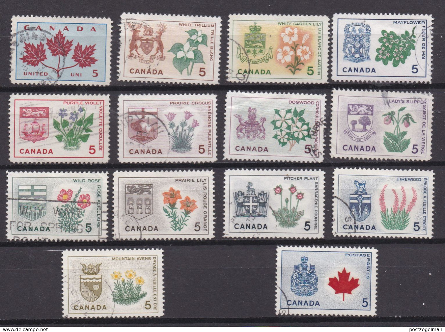 CANADA 1961 Used Stamps Arms Of Provinces   361-374, Scan U494 - Oblitérés