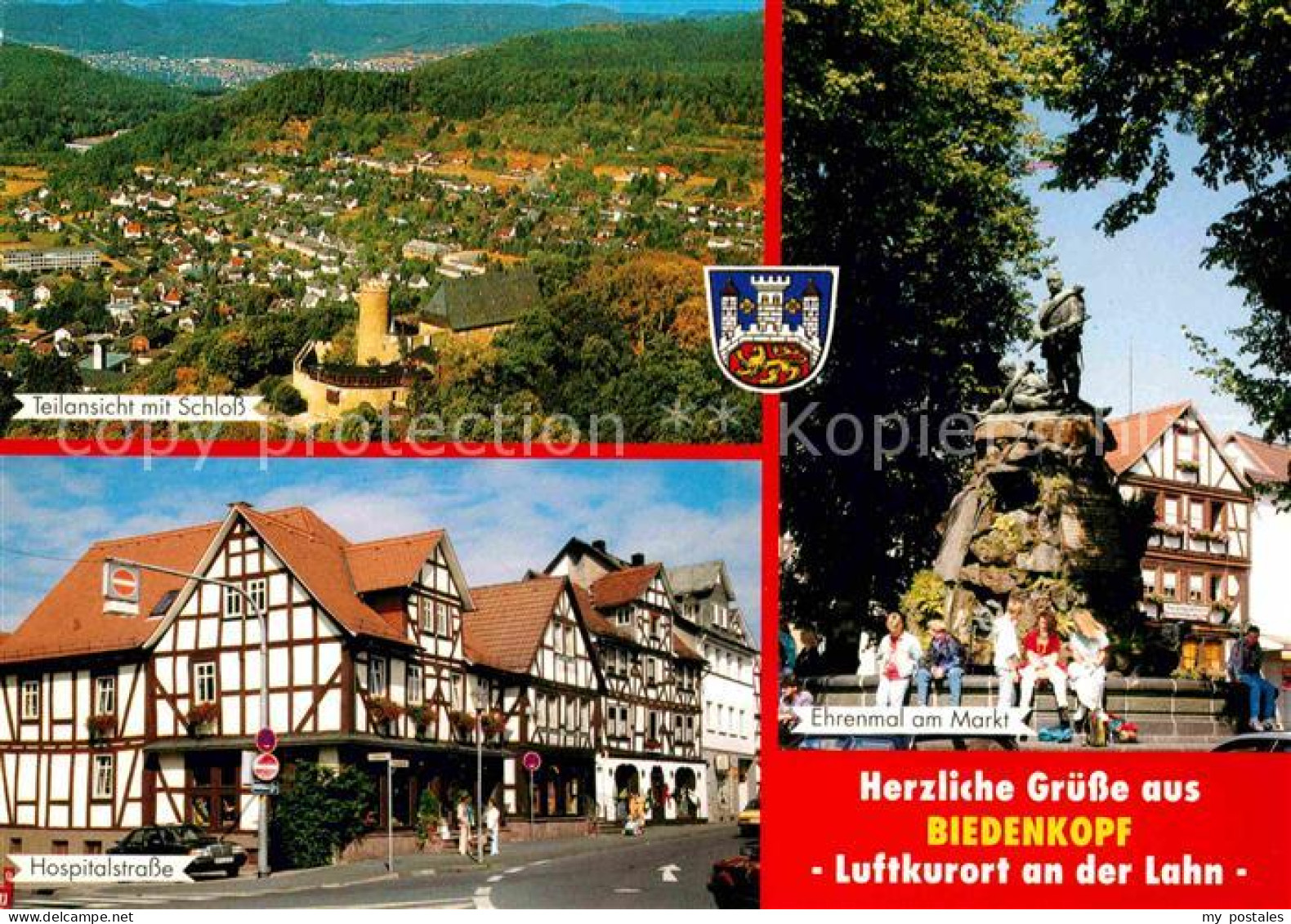 72720617 Biedenkopf Schloss Luftbild Hospitalstrasse Ehrenmal Markt Biedenkopf - Biedenkopf